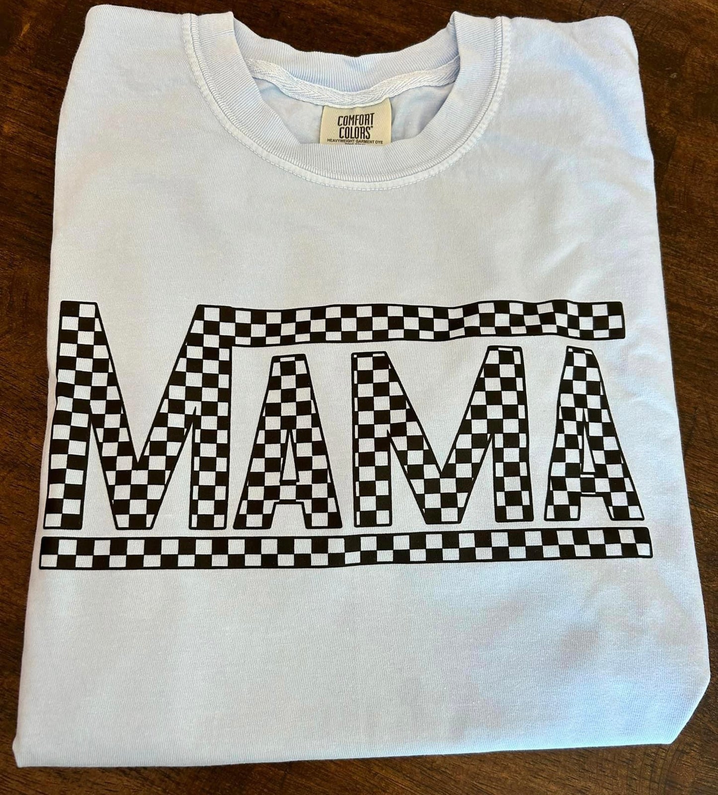 Checkered Mama tee