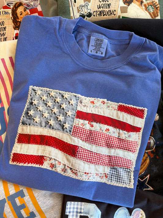 Faux Quilted American Tee