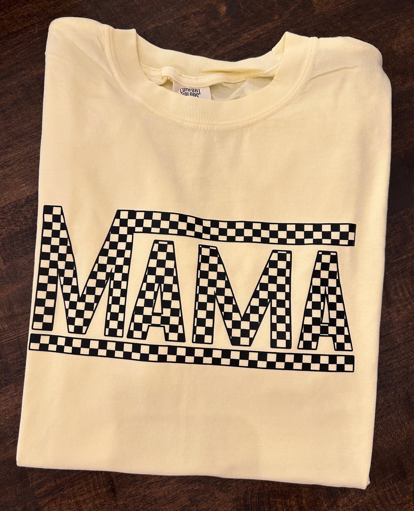 Checkered Mama tee