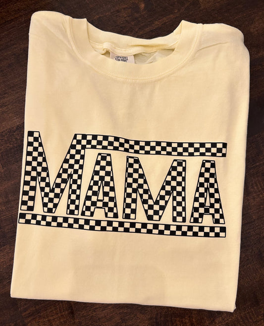 Checkered Mama tee